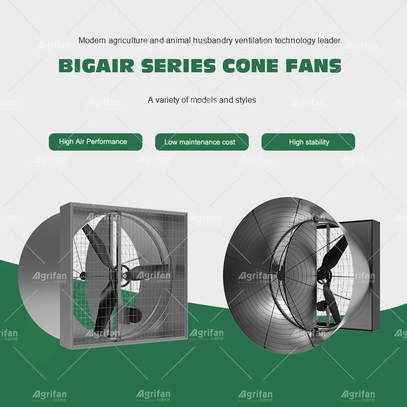 Butterfly Cone Exhaust Fan for Poultry Farm Equipment Cow Cattle Dairy Farming House Ventilation Cooling Climate Control System