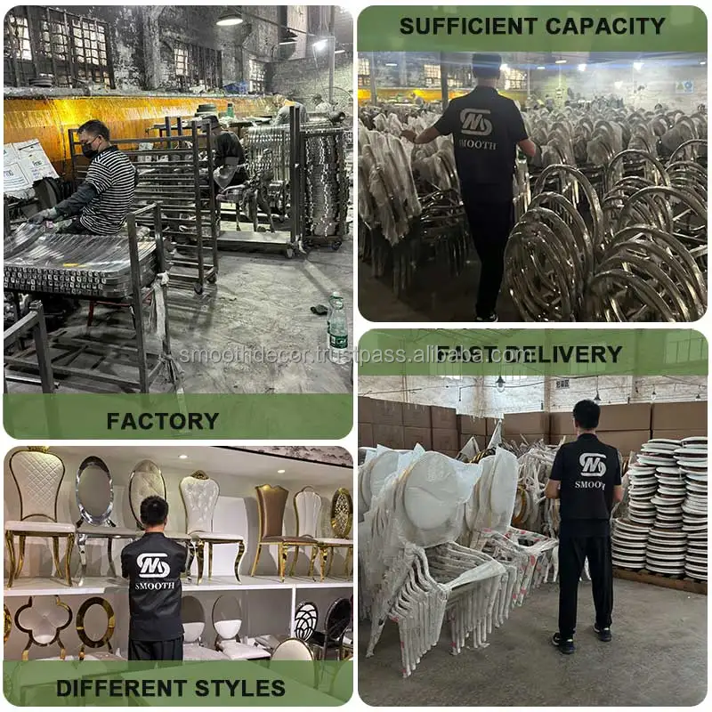 SMOOTH Stainless Steel Pattern Oval Back Flower Chair Wedding Banquet Restaurant Chair Leisure Chair