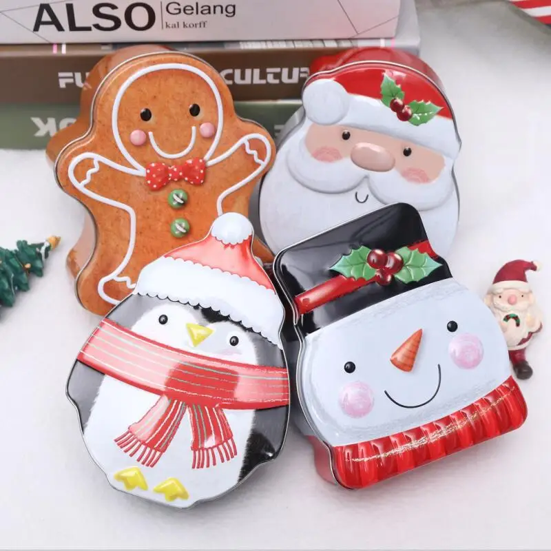 chocolate cookie Christmas metal tin box