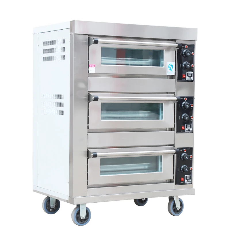 3 deck 3 trays commercial kitchen electric oven bakery machine equipment baking oven bread cake oven