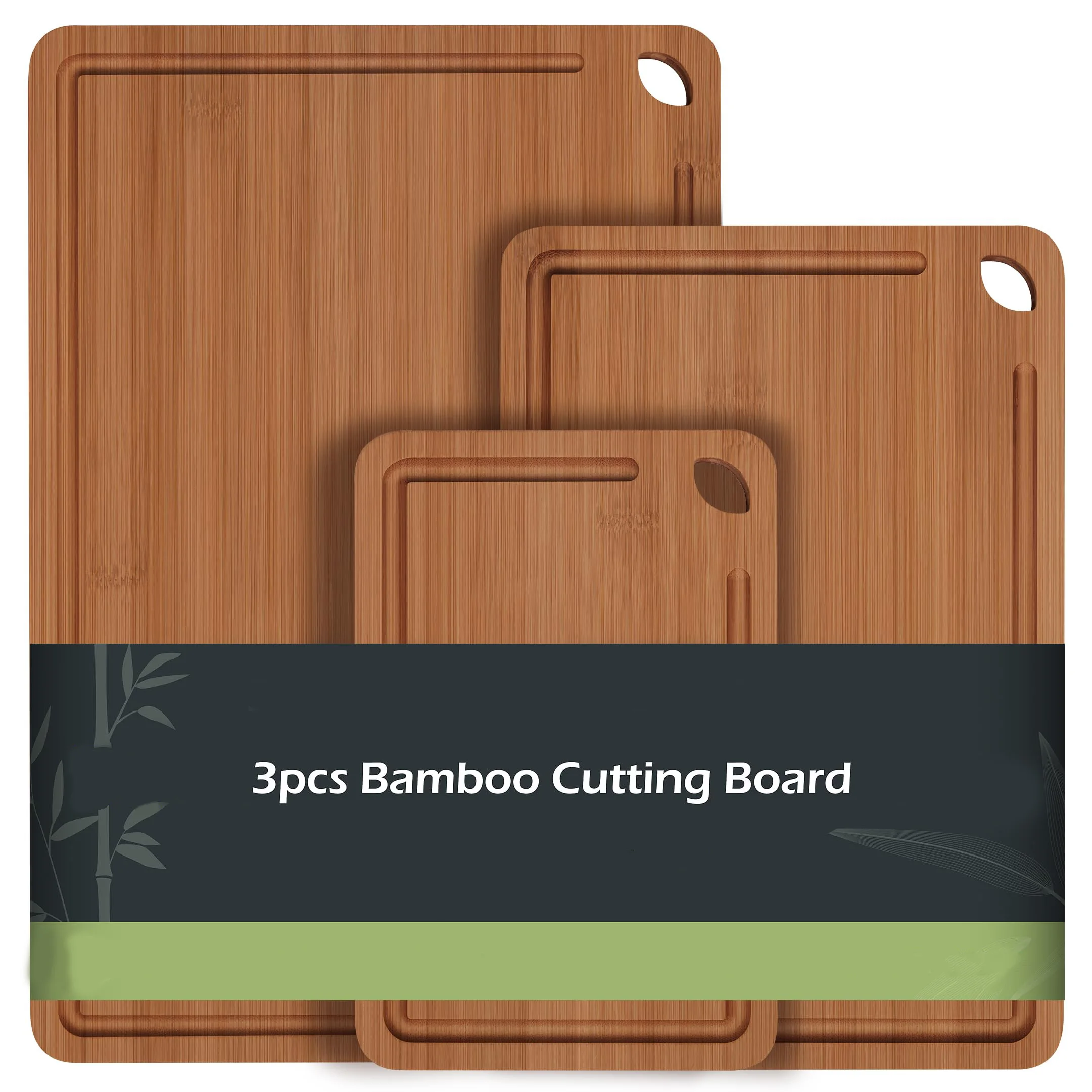 3pcs Bamboo cutting board set in kitchen chopping blocks wood 3 pieces Kitchen Bamboo butcher block  for vegetable
