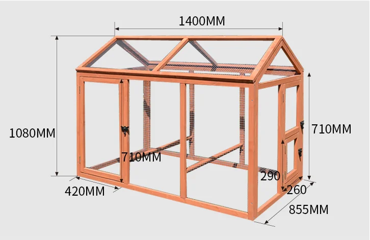 Wholesale Wooden Chicken Coop Cage Large Hen House easy clean outdoor Pet Cage
