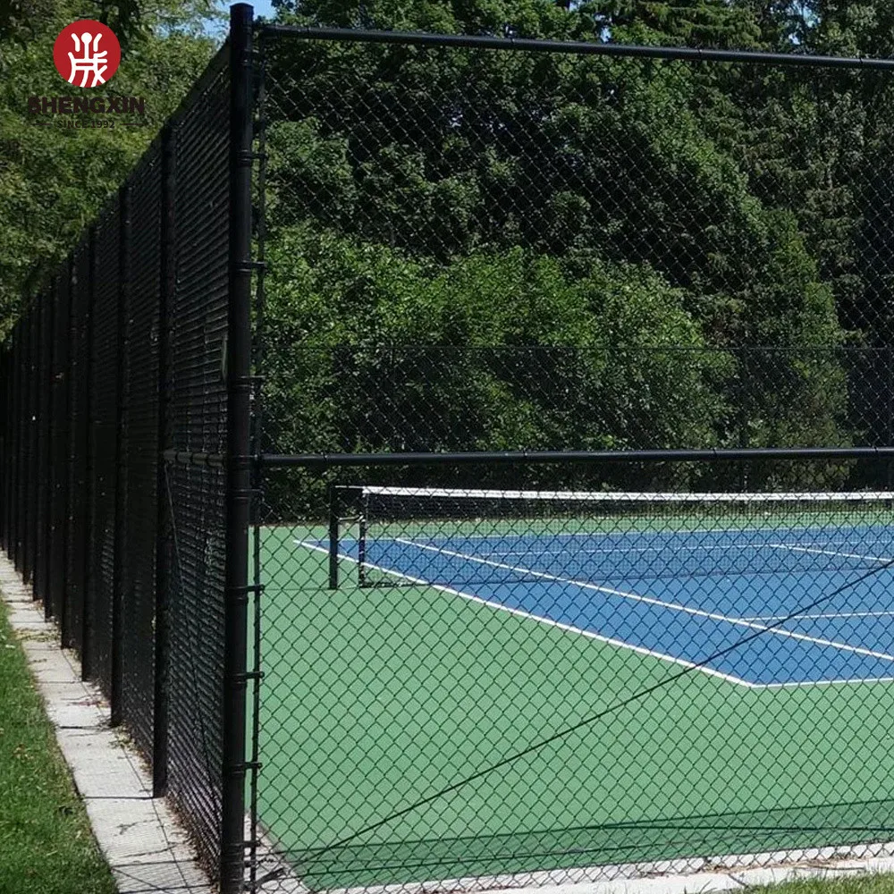Tennis Court Fence Netting PVC Coated Chain Link Wire Mesh Fence for Tennis Court With Post