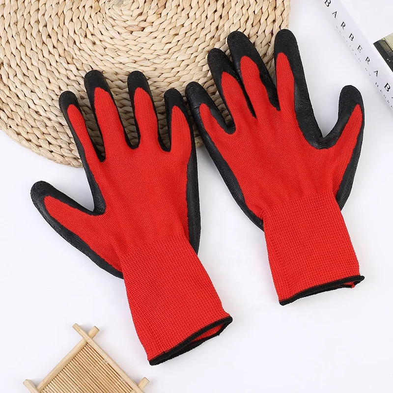 Nylon Latex Gloves for Wrinkling Waterproof Durable Breathable Comfortable Safety Gloves