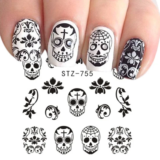Fast Delivery Manicure Polish Decals Decoration Halloween Glowing Nails Art Stickers Holiday Nails Art Sticker for Funny