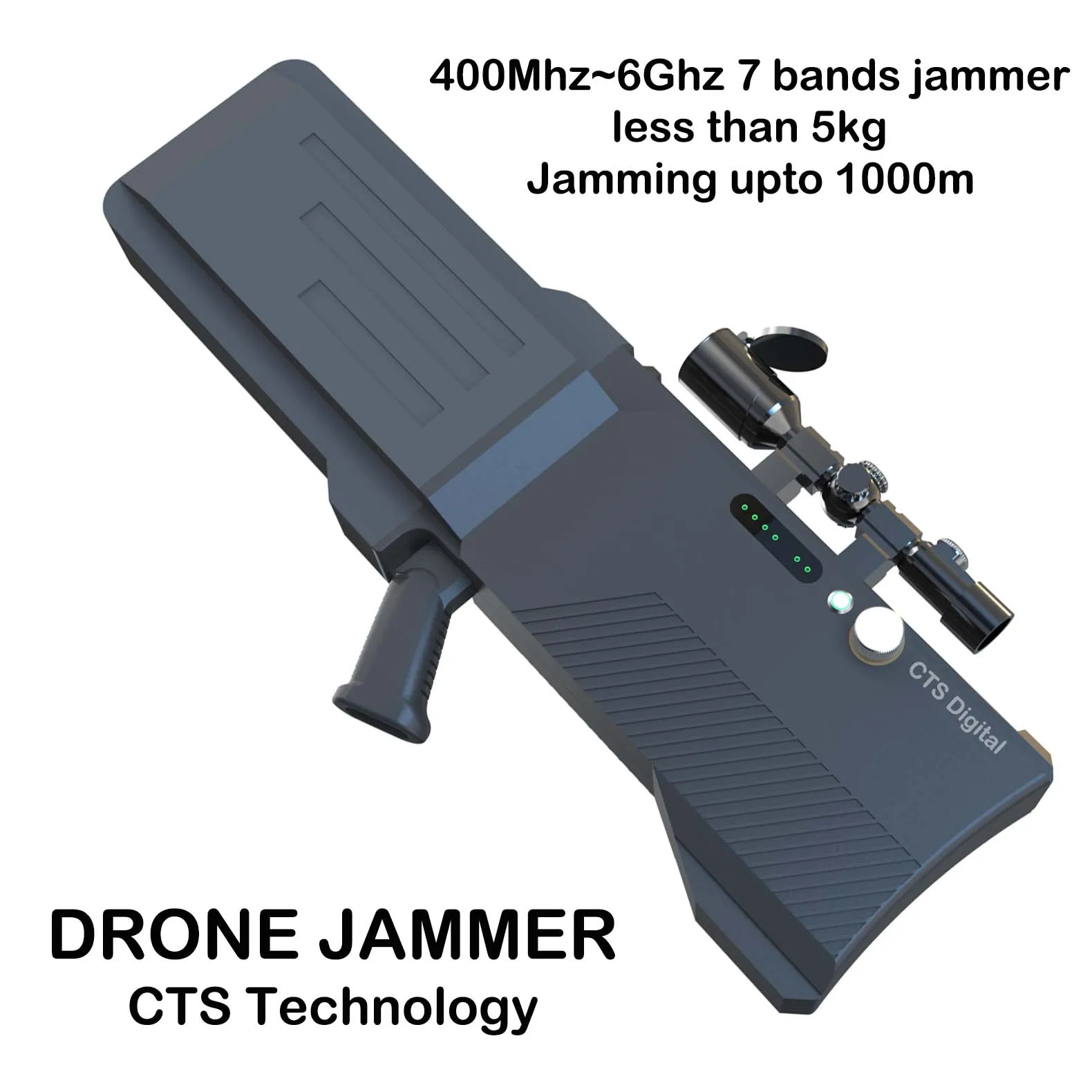 400mhz to 6ghz 7 bands Hand held  Digital algorithm source Anti Drone Gun  UAV defense  anti drone system