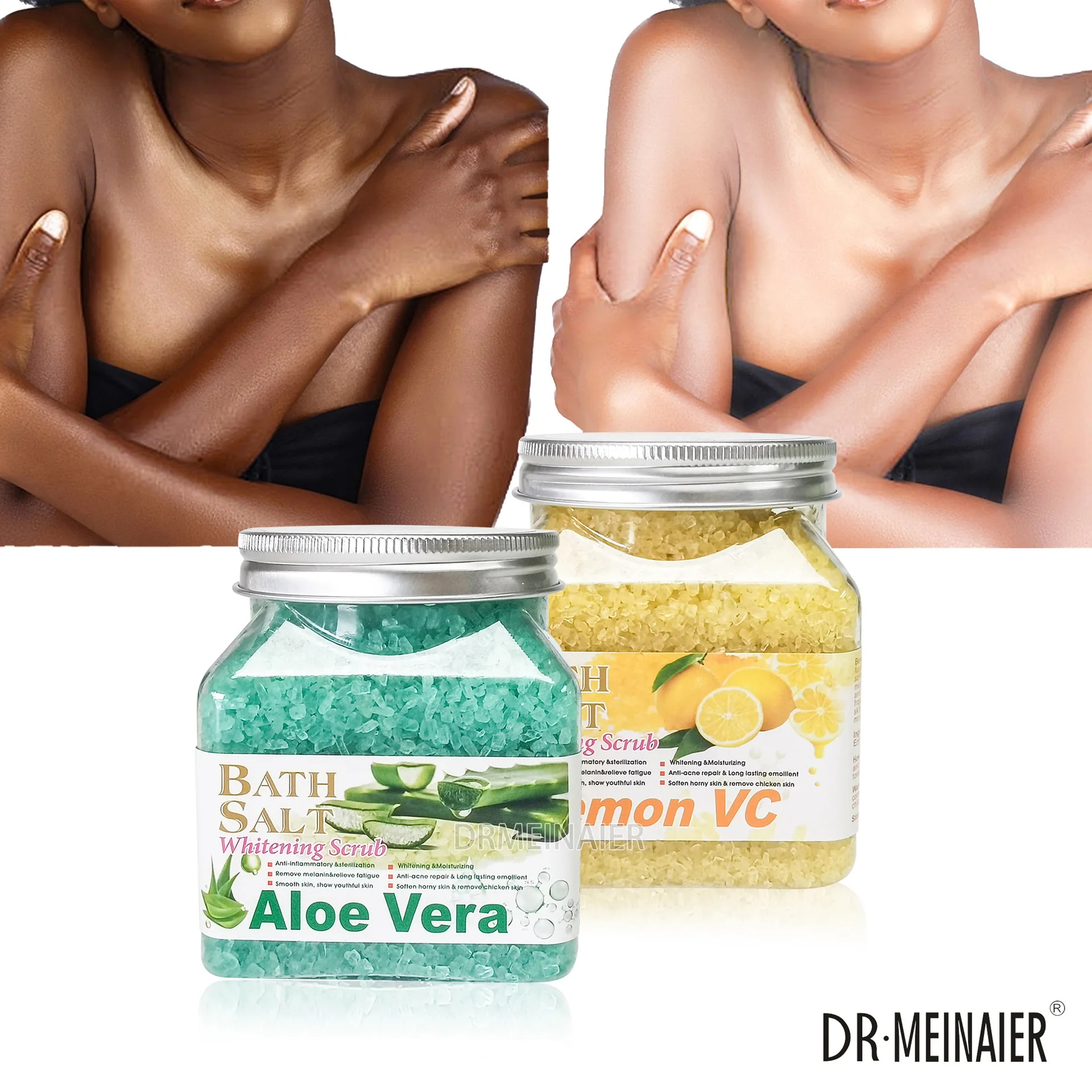 New Natural Organic Face Body Deep Cleaning Exfoliating Bath Salt Scrub Cream Bath Salt For Skin, Whitening Brightening Scrub