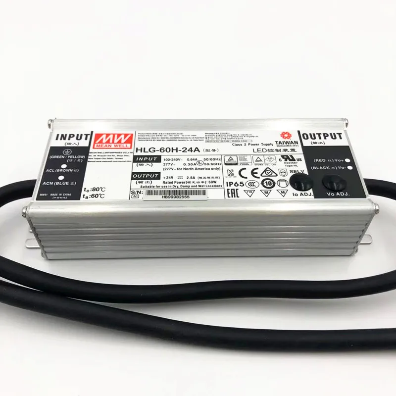 MEANWELL LED Driver HLG-60H 60W Adjustable Switch Power Supply Mean Well Waterproof Constant Current Led HLG-60H