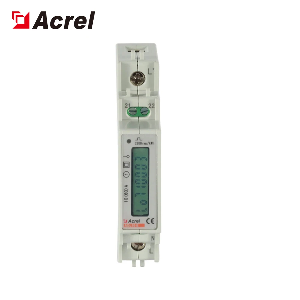 Acrel ADL10-E Single Phase 10(60)A Direct Connect Kwh Energy Meter Din Rail with LCD Display and RS485