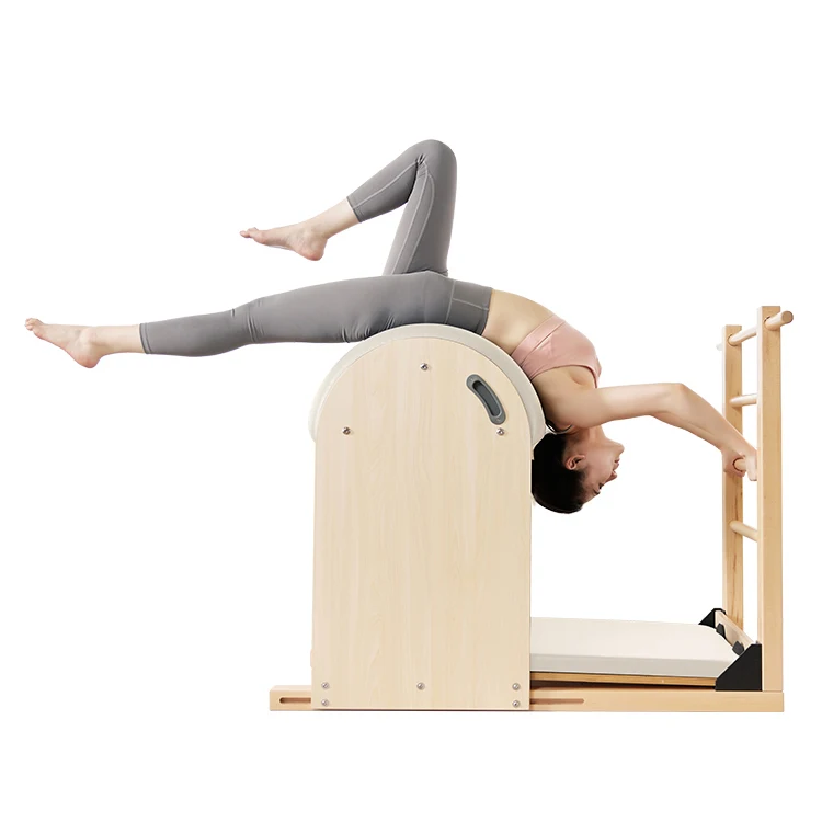 Studio Oak Wood Pilates Bed Reformer Machine Cadillac Barrel Chair Spine Corrector Sale Premium Pilates Reformer Kit