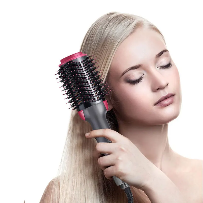 
New upgrade Dual voltage 100-240V Hair Dryer Brush Hair Straightener Curler Comb Electric Blow Dryer Hair Roller Brush Styler 