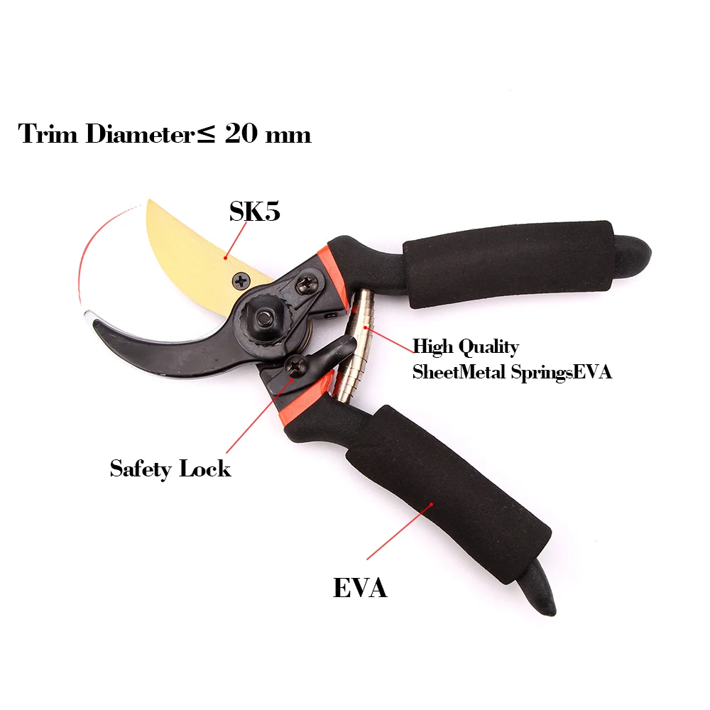 High Quality Tree Cutter Branch Scissors Adjustable Handle Bypass Garden Floral Secateurs
