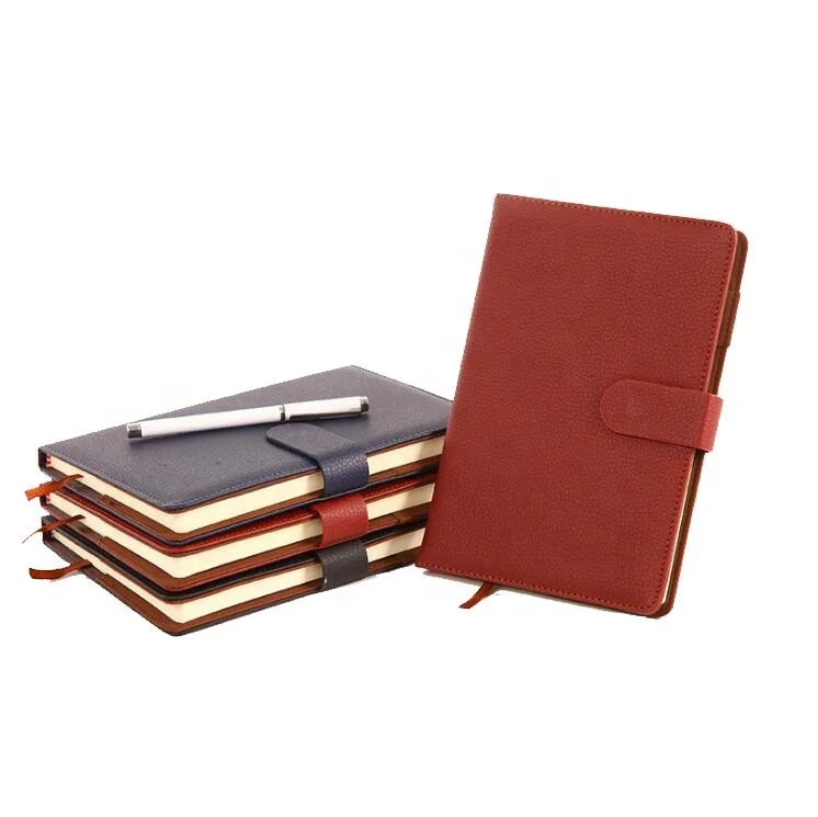 OEM Embossed LOGO Print A5 PU Leather Notebooks Note Books