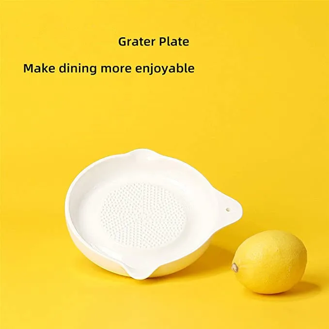 Ceramics Grater Plate for Ginger Porcelain Grater Plate Ceramic Baby Food Grinder Plate for Fruits Vegetables Ginger Garlic