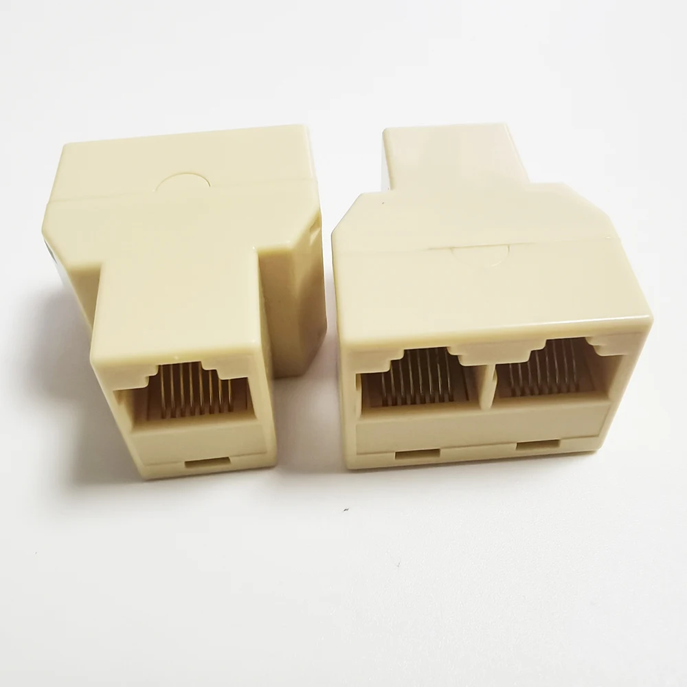 RJ45 8P8C Network Cable 2 Way Y Splitter Double Adapter 3 Port Ethernet LAN Coupler And Extender Plug Coupler