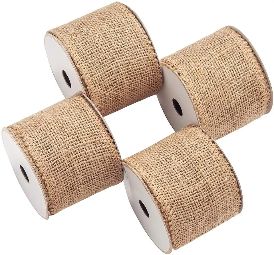 Wholesale Burlap Ribbon Tape Jute Fabric Roll Vintage Jute Ribbon For Decor
