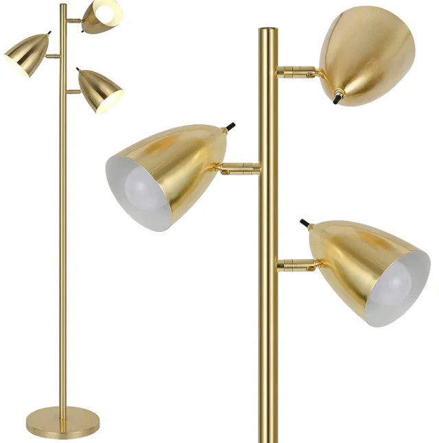 3-light floor lamp Tree Floor Lamp with 3 Adjustable Rotating Lights,