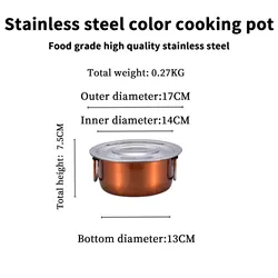 Premium Non Stick Cookware Pots 410 Stainless Steel 5 Piece Paint Polishing Cooking Pot Set With Handle