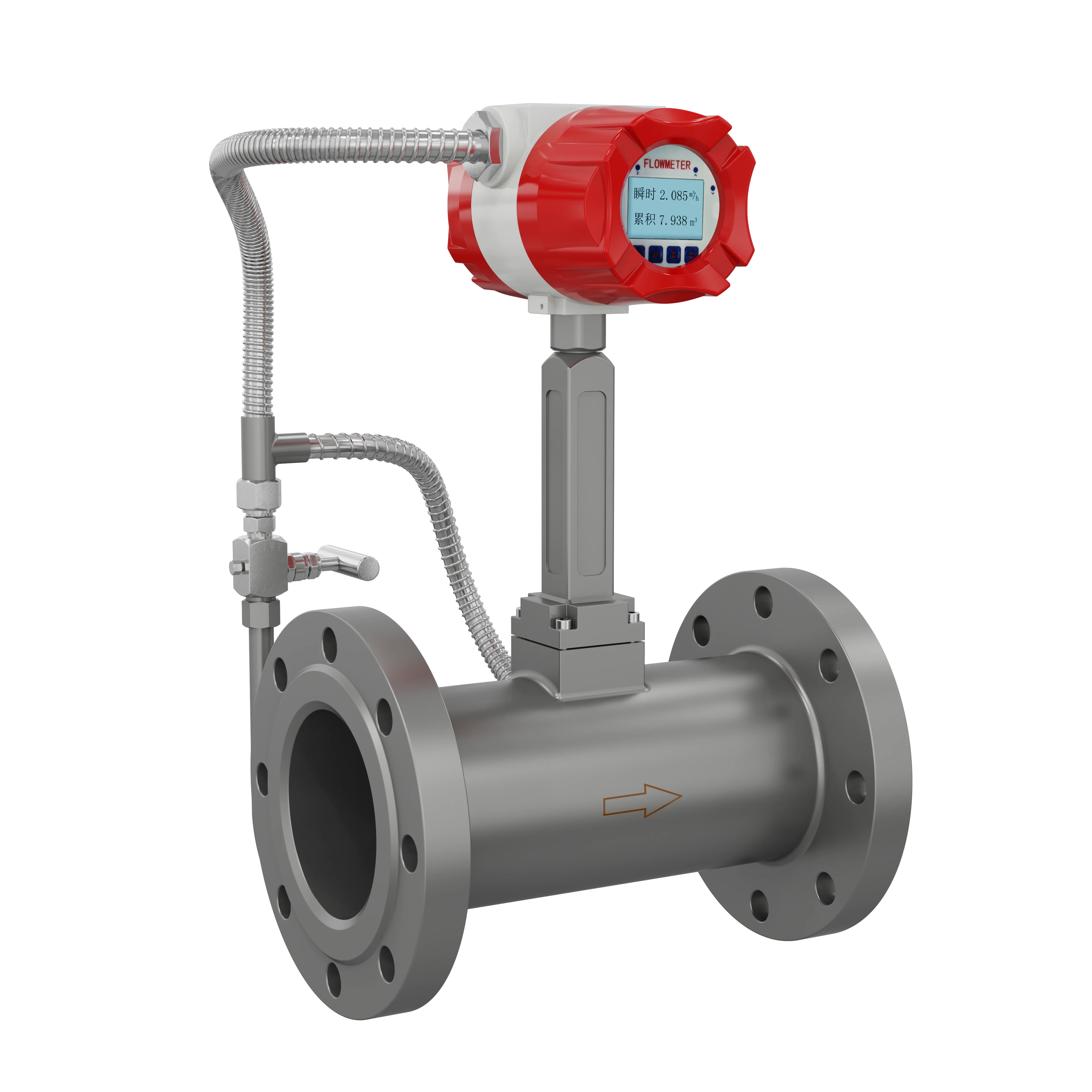 Good price 4-20ma Compressed air water flow meter electronic digital steam type gas vortex flow meter