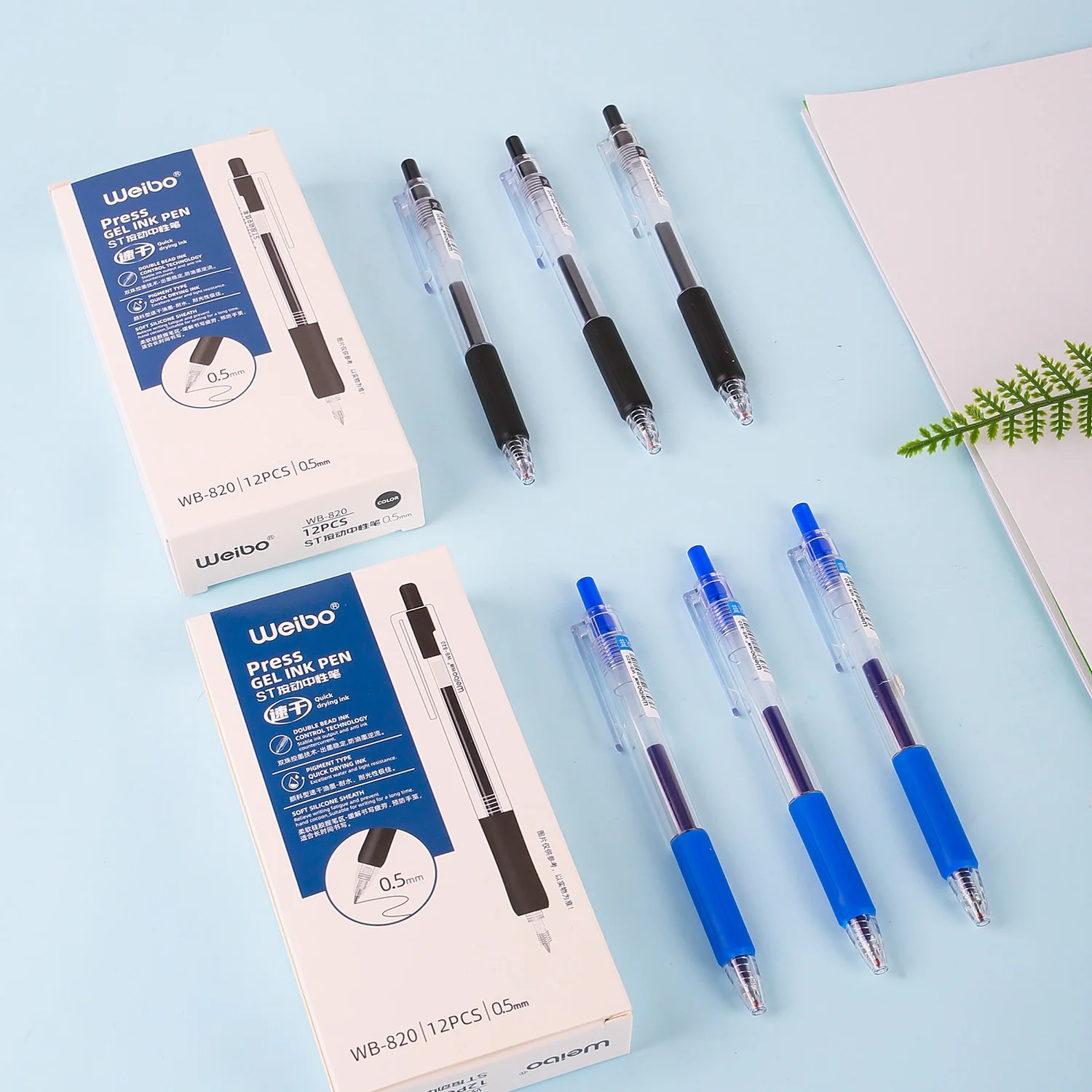 Pens Multi color ballpoint pens press action plastics ball pen stationery supplies low moq weibo stationery