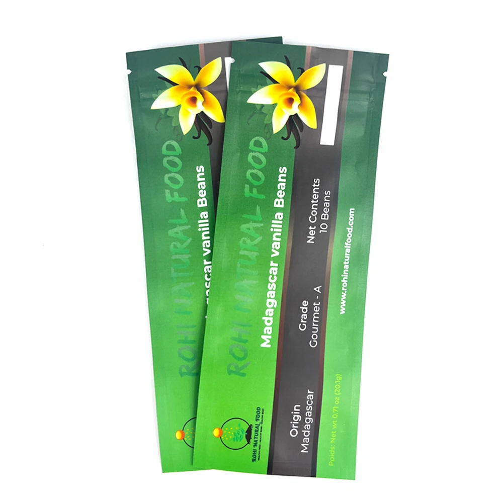 High Quality Custom Plastic Bags Mylar Bag Three Side Seal Zip Lock Pouch  for Beans  Packaging Bag