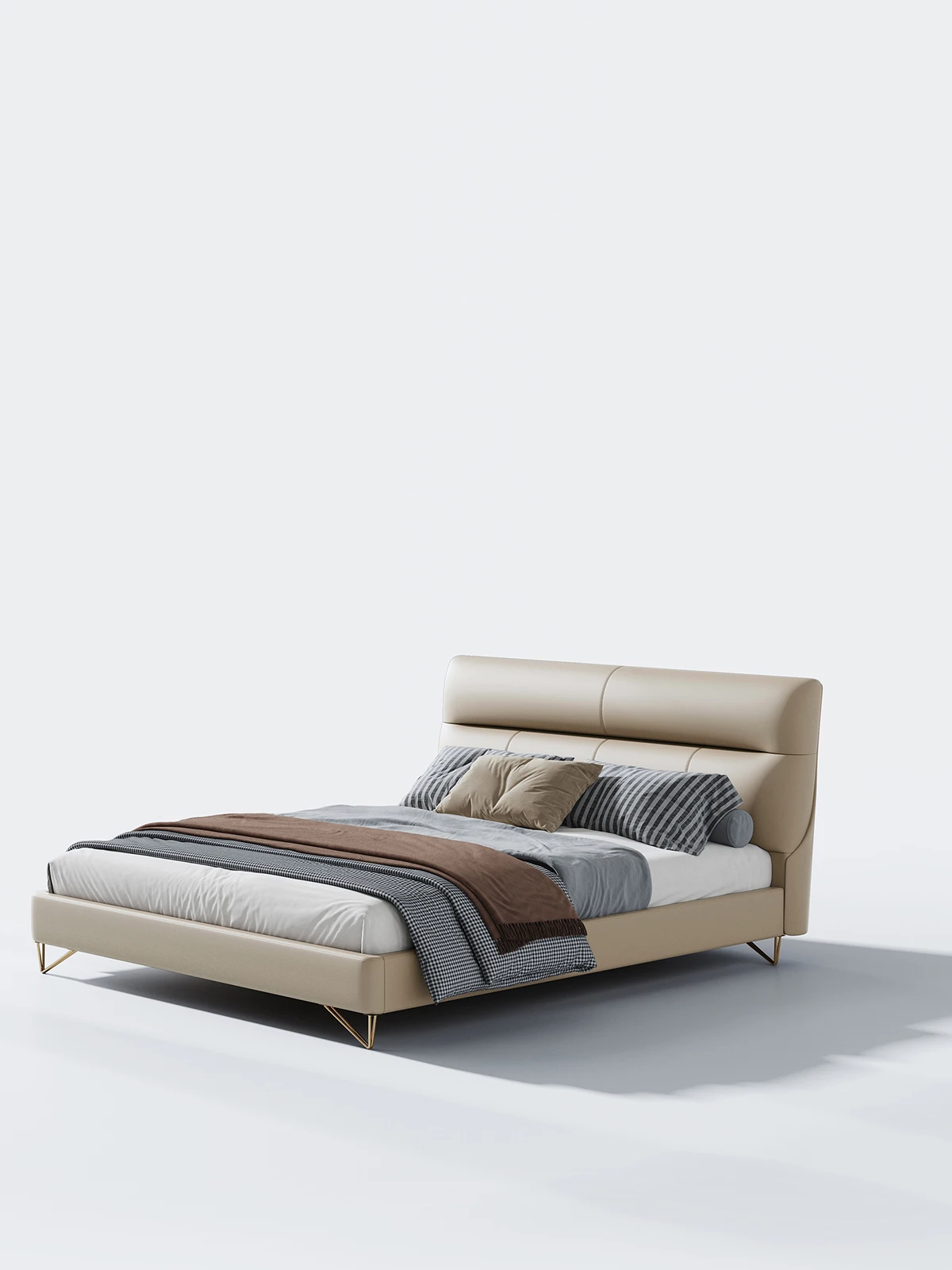 Simple design bedroom king size beds modern master room leather bed furniture new arrival hotel bed king size high quality
