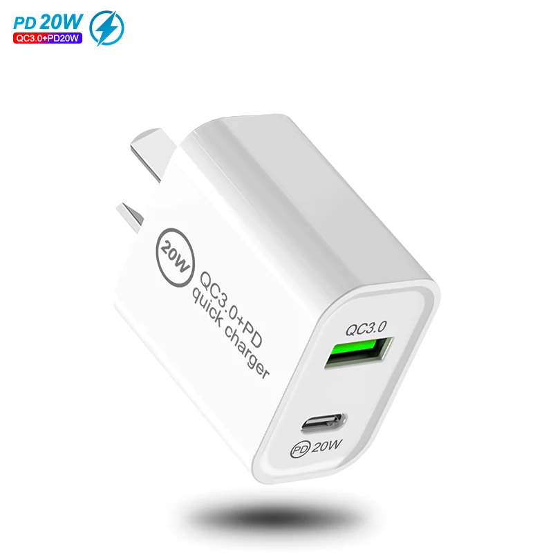 Зарядное устройство PD 20 Вт PD + QC 3,0, Супербыстрое Зарядное устройство Usb