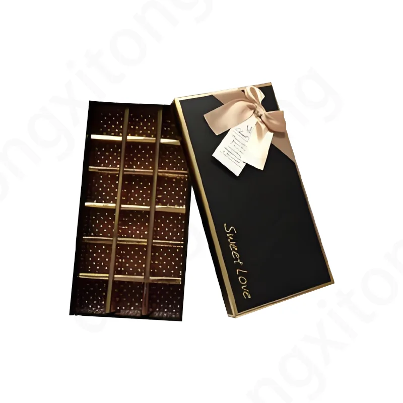 Hot Sale Premium Bow Pink Gift Box Elegant Cardboard Paperboard UV Cushion Pads Creative 18 Grid Fold Cookie Chocolate Food