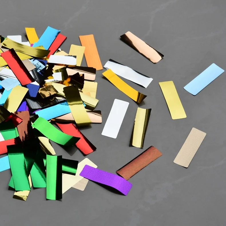 multicolor 300G wedding confetti Metallic Foil party cannon filler firework 1.5*5cm PET confetti party popper confetti