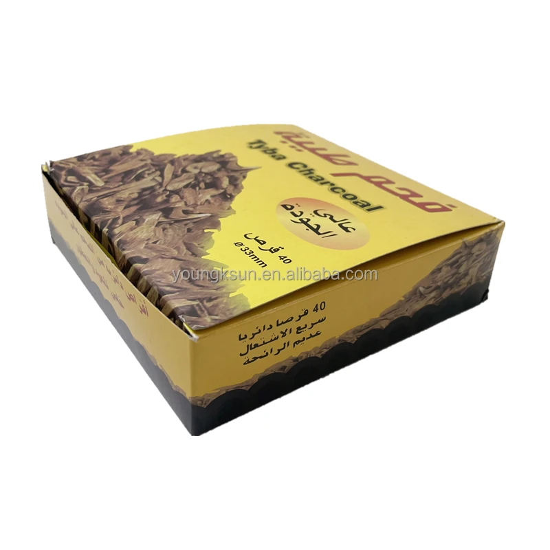 YKS 33mm 40pcs per box hookah charcoal tablets shisha coconut coal