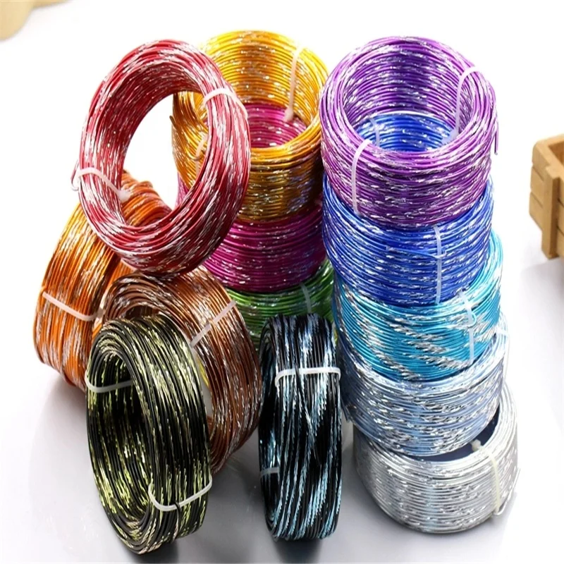 Gold aluminium wire Gardening woven color metal wire aluminum handicraft production aluminum wire anodized color