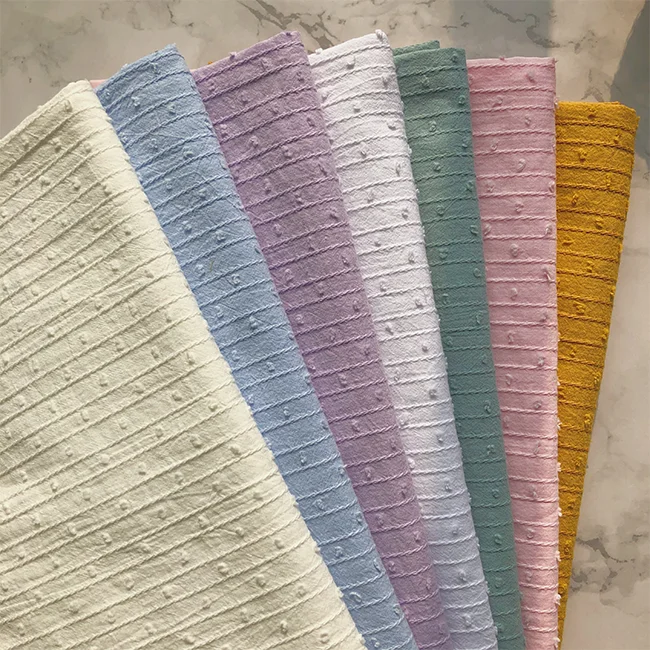 High quality 100% cotton soft dot jacquard shirt dress fabric