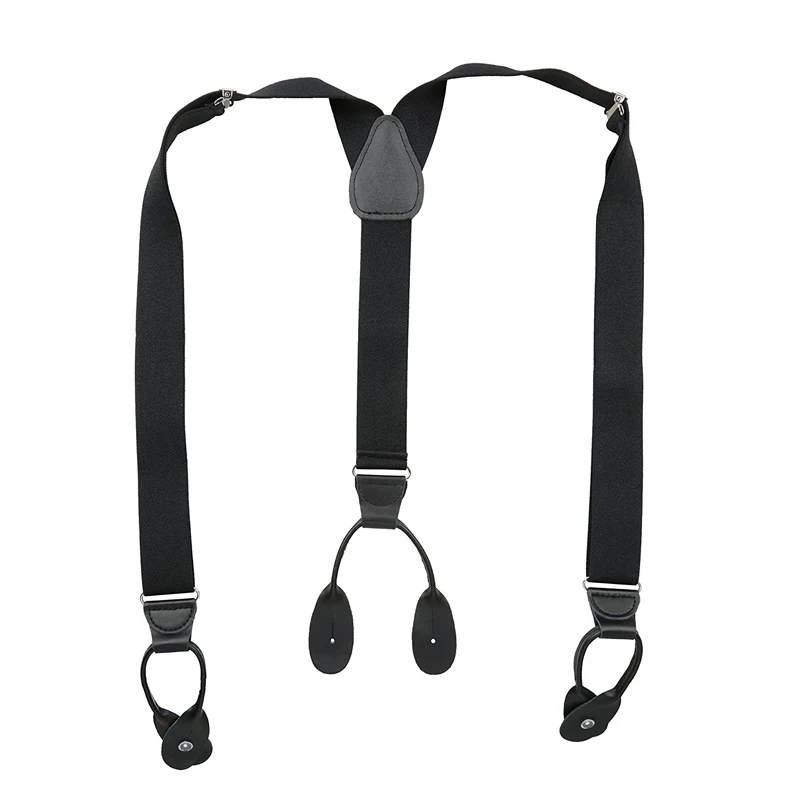 Винтажные Эластичные подтяжки на пуговицах из натуральной кожи