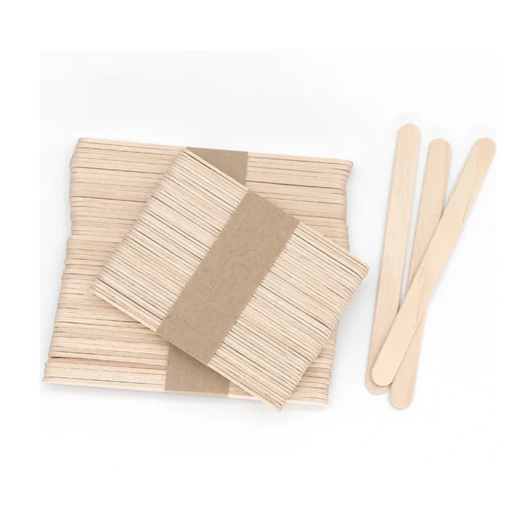 Birch Wood Wooden Square Shape Ice Cream Spoon wooden ice cream stick popsicle stick high quality ice cream stick