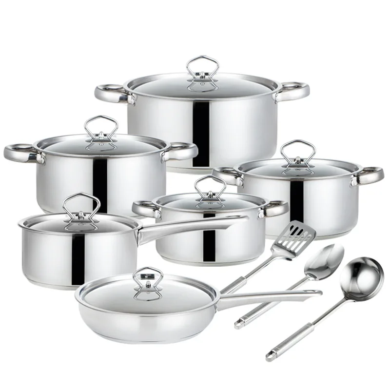 Stainless Steel 12-piece set Kettle Stockpot Set Pot and utensil