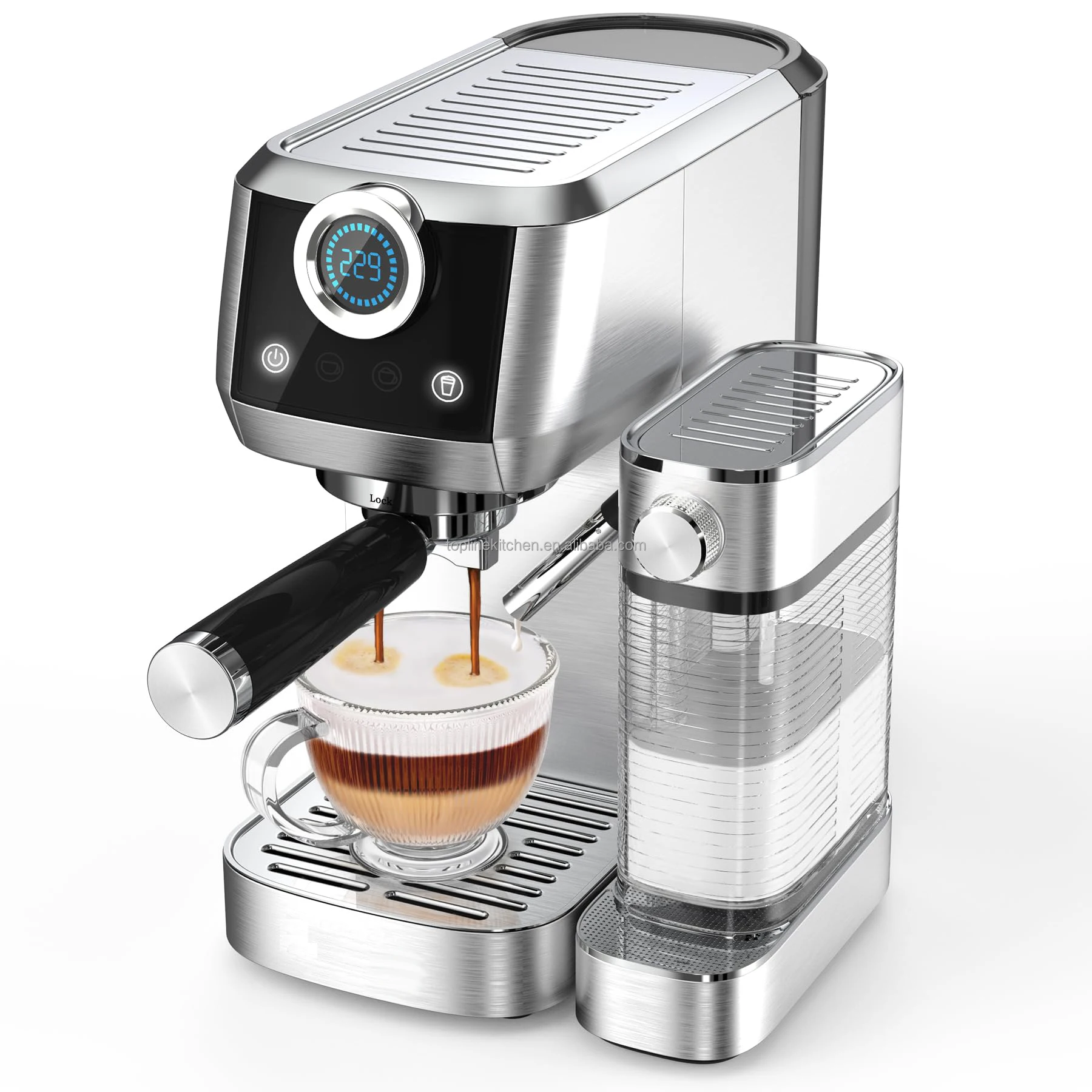 Coffee maker 3in1 Italian Espresso machine with Milk tank latte 19Bar home kitchen appliance