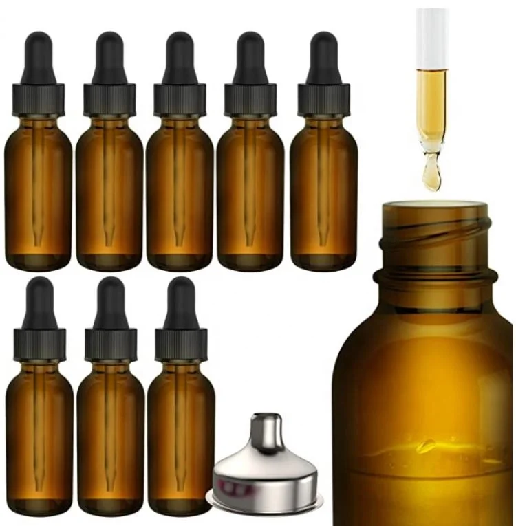 Empty Dropper Bottle Amber Essential Oil Glass Aromatherapy Liquid Brown 10Ml Drop For Massage Pipette Refillable Bottles