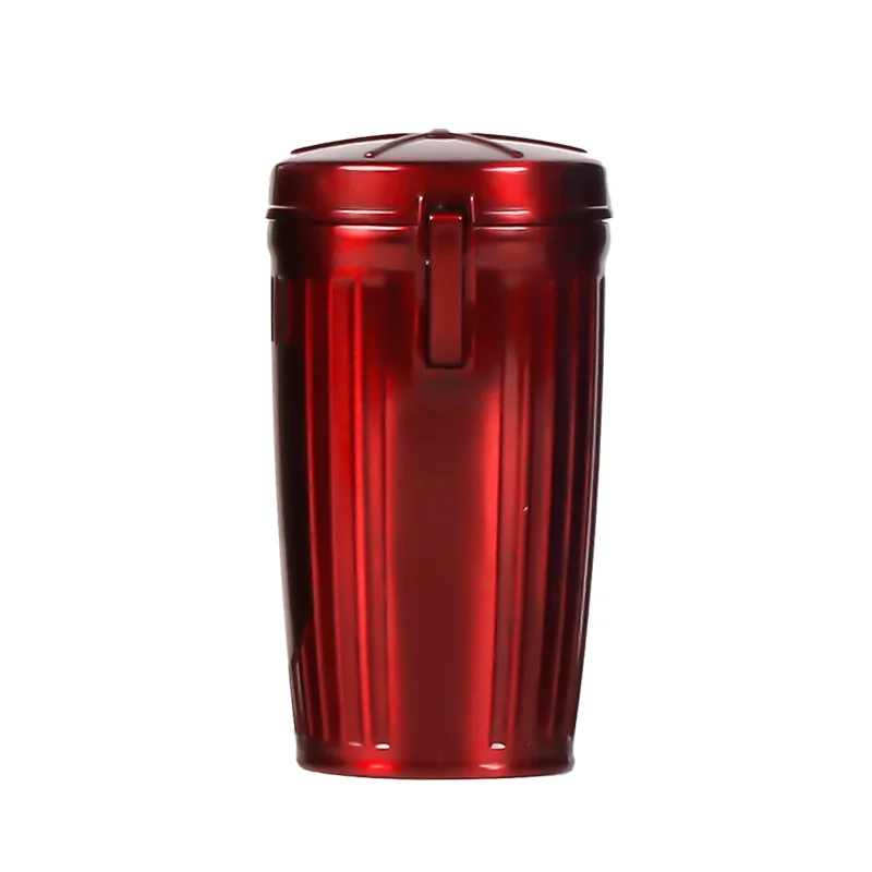 Erliao novel design ashtray wholesale metal Trash can shaped ashtray portable indoor outdoor ashtray