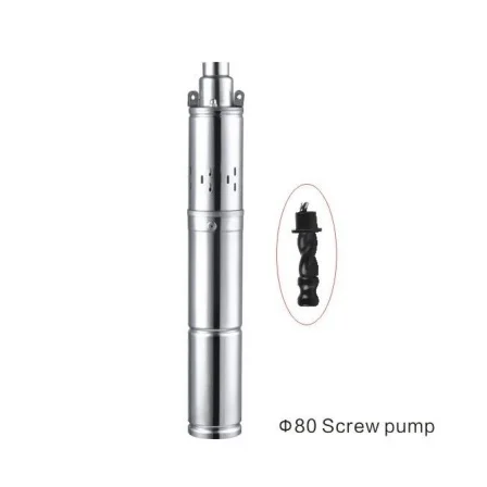 1Hp 140m Head 48v solar water pump mppt 750W  DC Brushless Solar High-lift Screw Pump Solar Water Pump