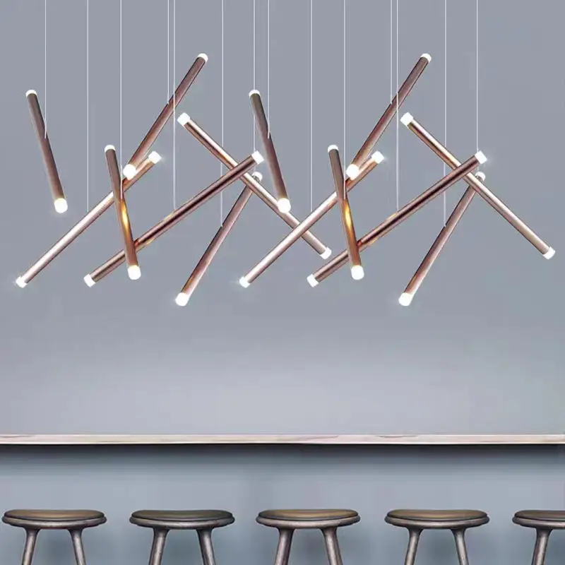 Double ends nordic Pendant Lights villa hotel kitchen dining room Decorative rose gold Chandelier Lighting