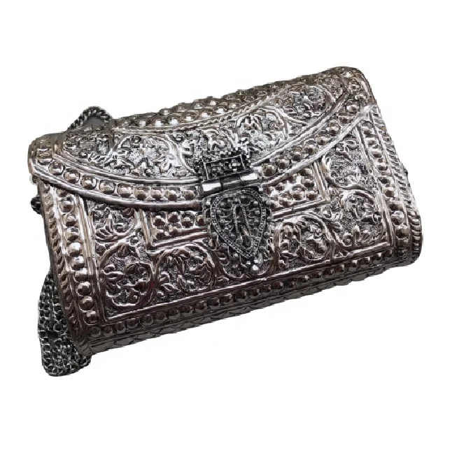 Brass Metal Antique Silver Hot Selling Clutch Bag