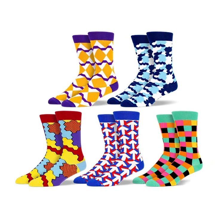 JL bulk wholesale fancyed colorful  funny crazie socks men crew cotton 100% knitted  mens dress socks zhuji zhejiang sox