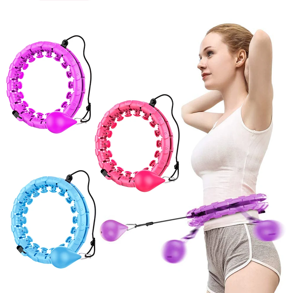 wholesale infinity intelligent digital gym low noise led 24 knots  counting fitness smart weighted hula hoops