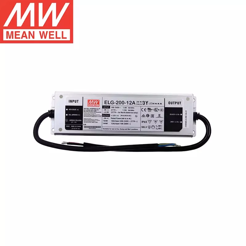 Mean Well ELG-200-12A 200W 12V 24V 36V 48V 54V led drivers for led