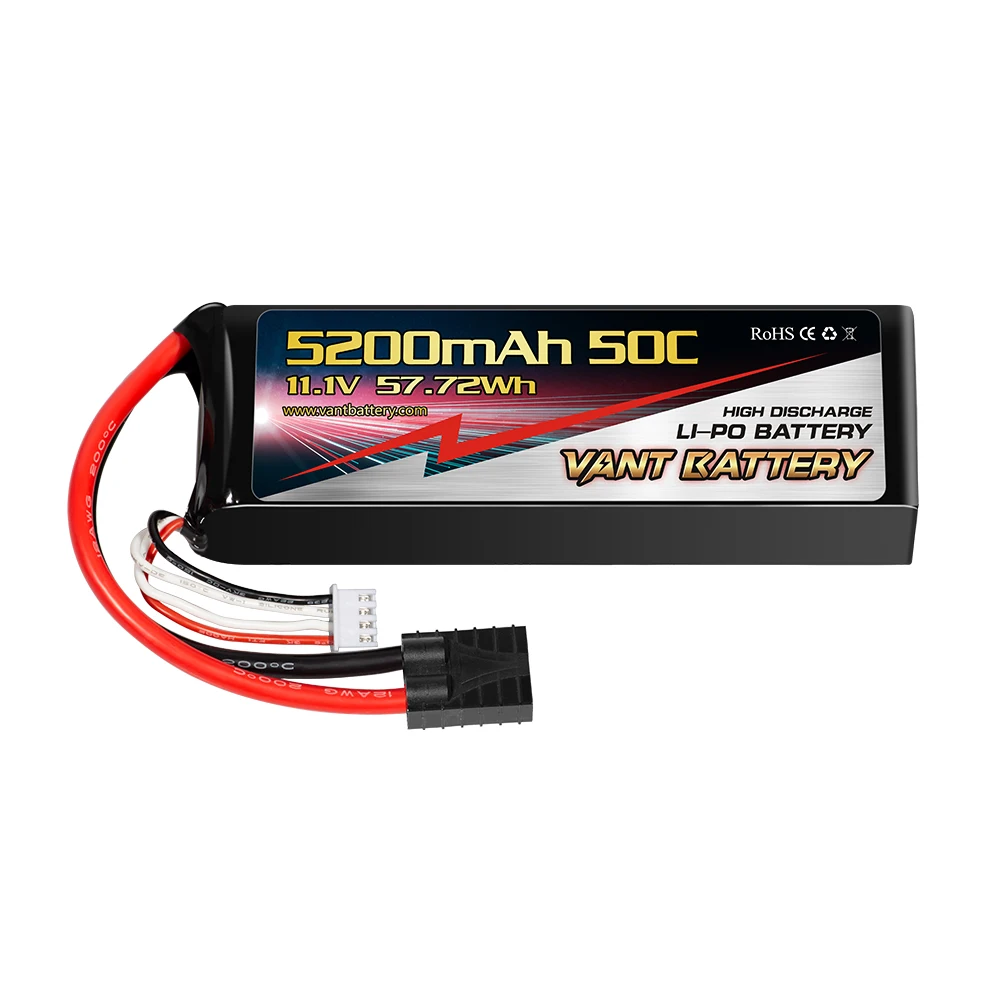 Vant 3S Lipo Battery 5200mAh 50C 11.1V RC Batteries with T&TR Connector Soft Case for RC Airplane Helicopter Plane Quadcopter