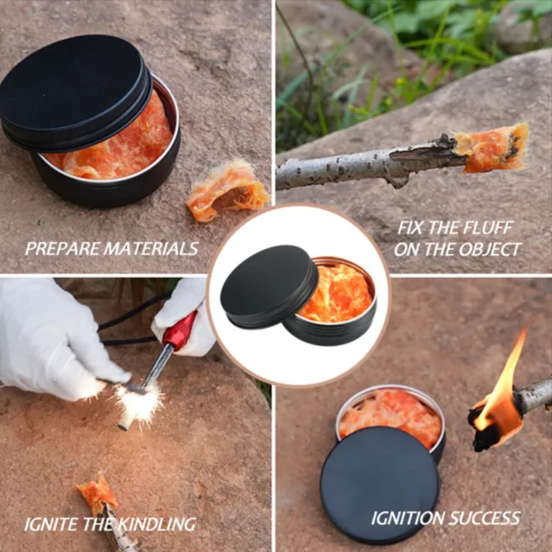 Multipurpose ultra light Outdoor Emergency Survival kits Camping Hiking Adventure Equipment Pocket Sticky Fire Starters Soft Mud