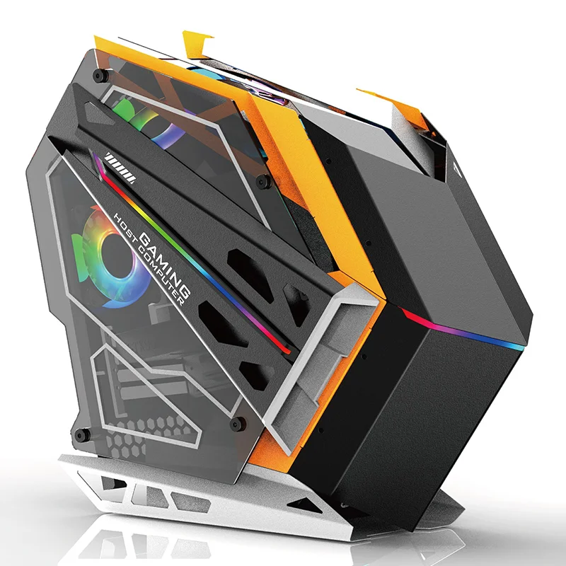  2021 г. высококачественный игровой корпус Micro ATX компьютерный со светодиодной подсветкой для ПК
