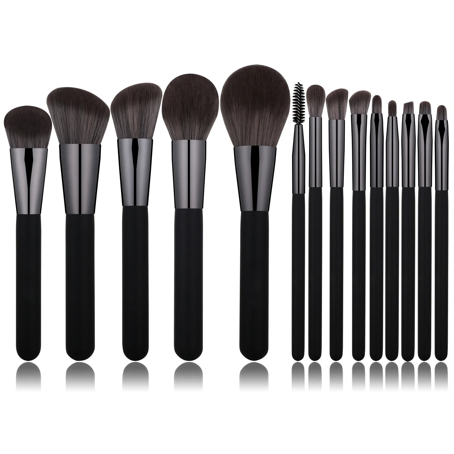 2022 New Arrival Manufacture Custom Logo Vegan Professional Wholesale Black Makeup Brush Set