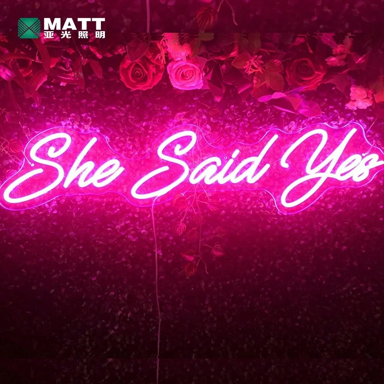 Custom Wedding Neon Sign She Said Yes Led Letters Neon Lights Outdoor Sign for Wall Window Hanging Party Events Wedding Decor