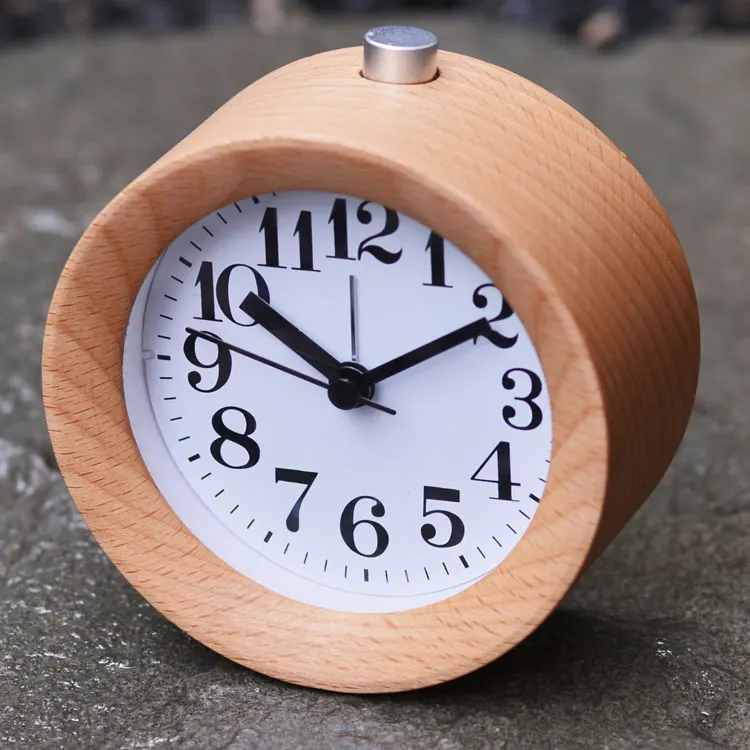  Заводская поставка деревянный бесшумный механизм красивый детский ночник Настольный будильник